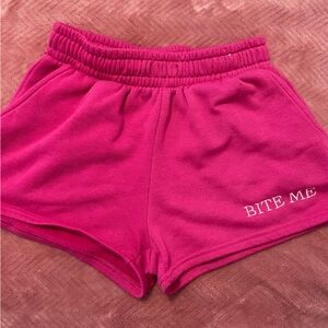 RUE 21 “bite me” Pink shorts